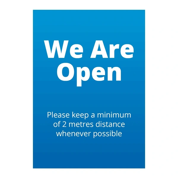 Sign - We Are Open Blue