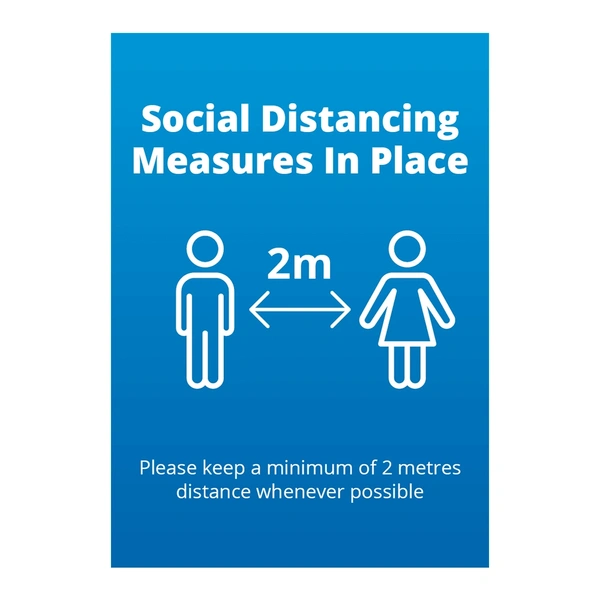 Sign - Social Distancing Blue